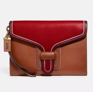 Coach Courier Wristlet, Colorblock, Red Apple Multi